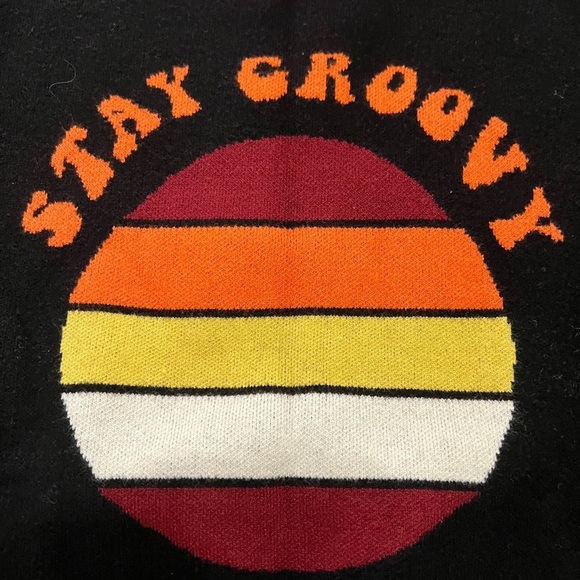 Oxknitstore Stay Groovy Short Sleeve Sweater Size S - Picture 2 of 5